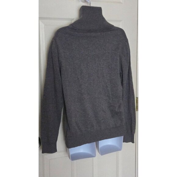 Banana Republic Men Sweater Gray Cotton Long Sleeve Shawl Neck Pullover Size M - Picture 3 of 7